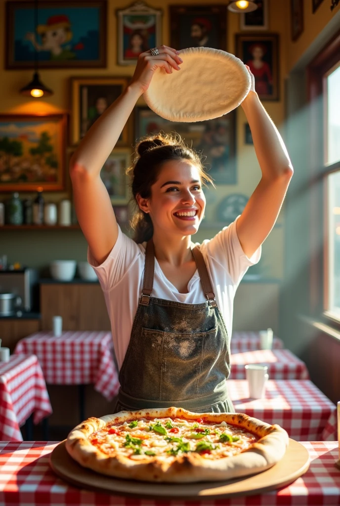 Female pizza maker