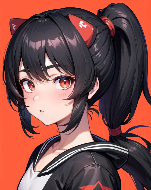 black hair, ponytail, torogao, first-person view, UHD, high quality, super detail