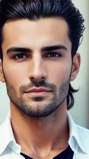 An Italian man with stylish hair, focus on the face