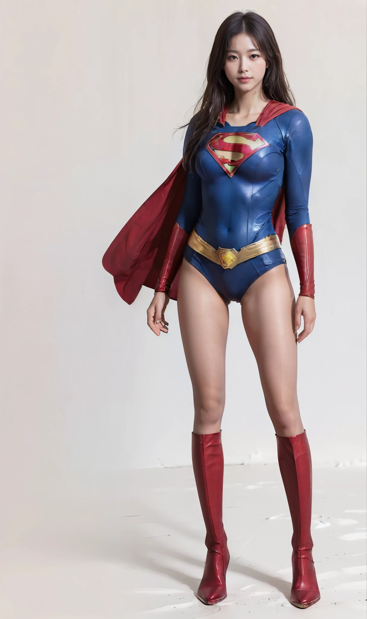 No background、(((Beautiful legs in black tights.)))、(((Legally express the beauty of your smile)))、((((Make the most of your original images)))、(((体にぴったりフィットするSupergirl Costume)))、(((Supergirl Costume)))、(((short and beautiful hair)))、(((suffering)))、(((Please wear black tights....、Wear red boots)))、((Best image quality、8k))、((Highest quality、8k、masterpiece:1.3))、(((Preserve background )))、Sharp focus:1.2、Beautiful woman with perfect figure:1.4、Slim Abs:1.2、Wet body:1.5、Highly detailed face and skin texture、8k