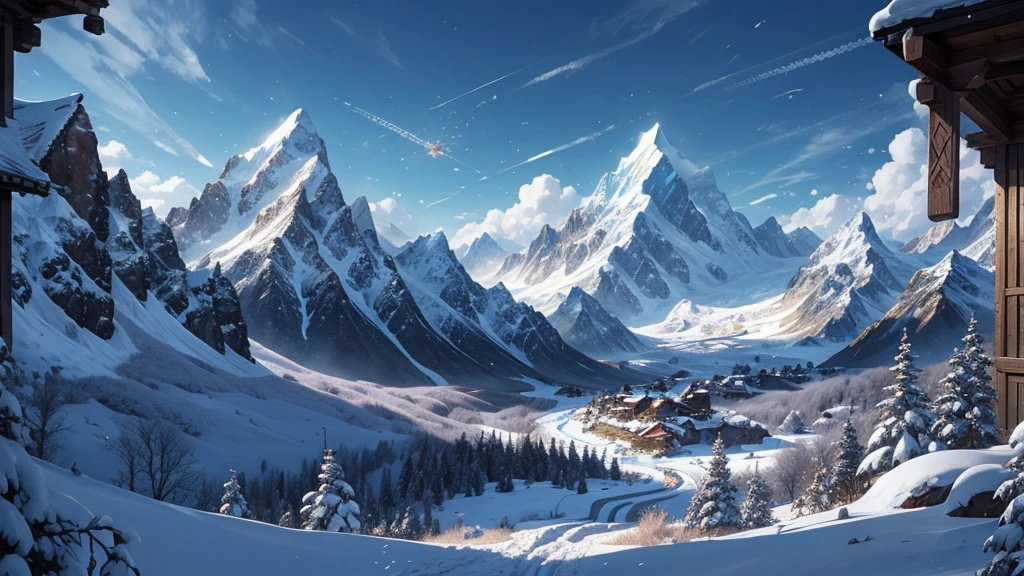 (masterpiece)),((Highest quality)),((High Detail)),nobody,background, fantasy, Vision, Snow Mountain, Remains, inflammation
