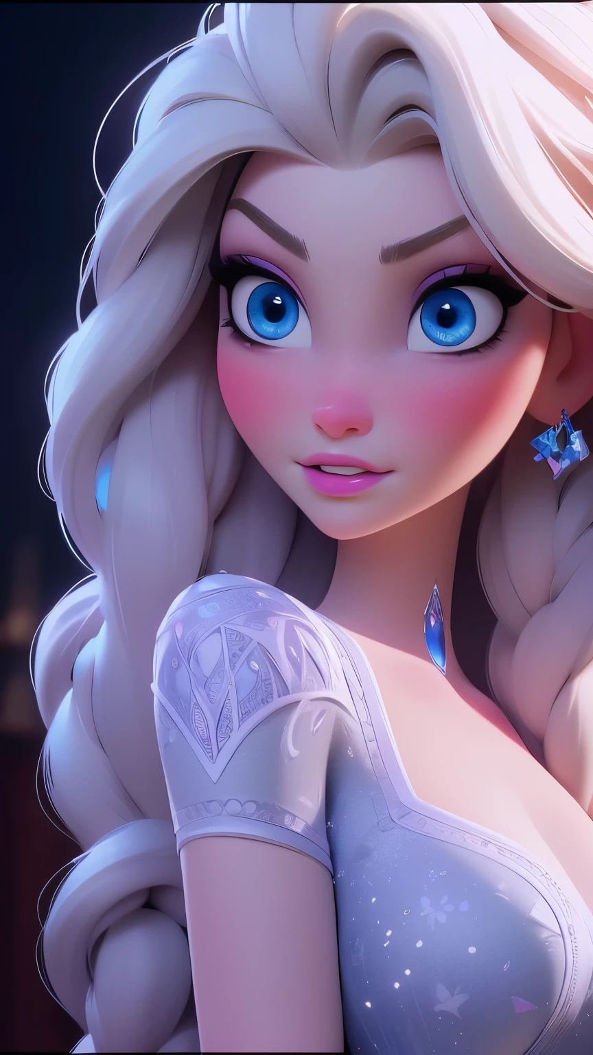 Elsa, (perky breasts), (((small breasts))), smirk:1.2, beautiful blue eyes, (perfect iris’s), depth of colour to her eyes, blonde hair, long hair, braid, full lips, blush, naked, she is showing her vagina, depth of field, bokeh, (special attention to skin detail: 1.2), masterpiece, best quality, ultra-detailed, ultra-HD, photorealistic, cinematic, ((mid camera shot)), sensual pose, alluring, nipples:1.4, looking up at camera, closeup on her face, her cheeks are blushed, 22 years old, she is on her knees, eye contact:1.4, high angle:1.5, ((closeup on face)), perfect face, (((visible breasts))) bokeh everything other than her perfect face, location is Arendelle in winter, ice castle