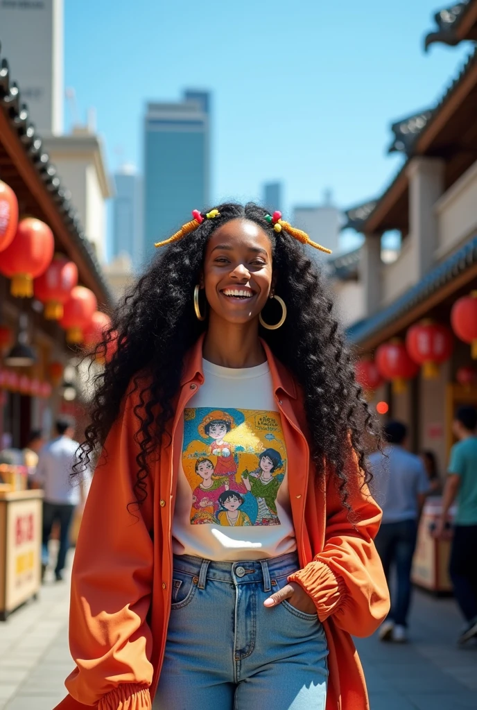 Black woman in Seoul
