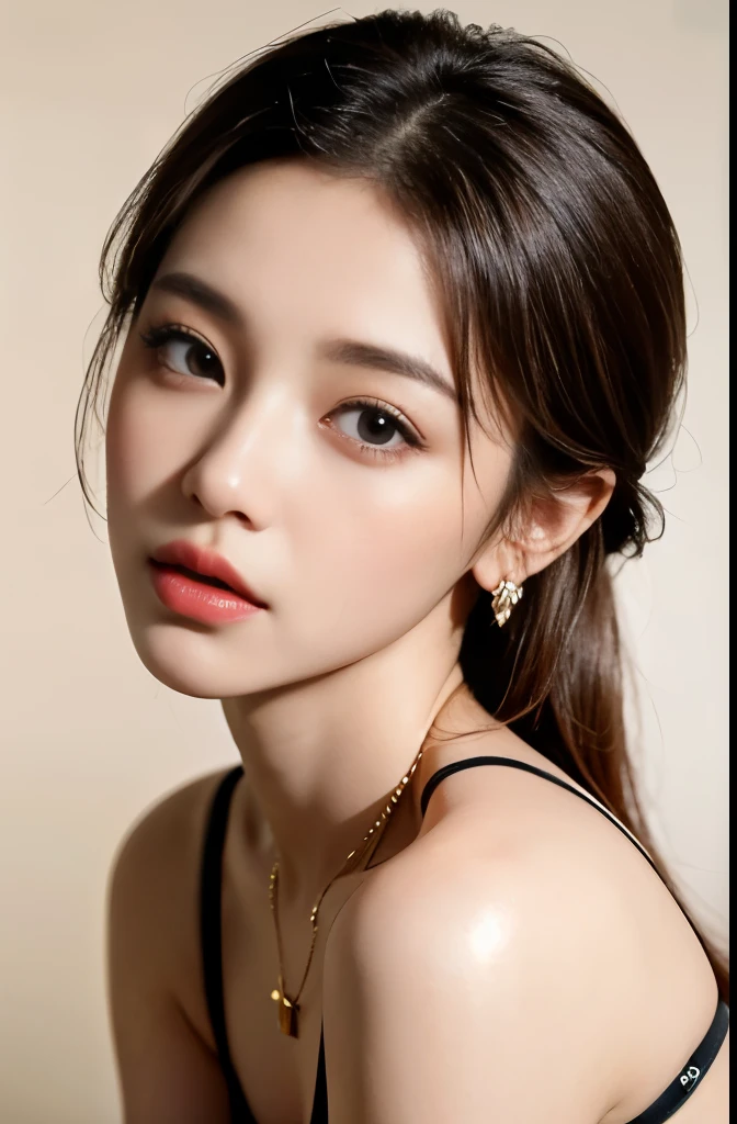 (masterpiece:1.3), (8 thousand, realistic, RAW photos, best quality: 1.4), (1 woman),(very sexy), (Beautiful makeover), (((유난히 아름다운 realistic 얼굴))), (((Create a slim and beautiful body))), (long eyelashes), (double eyelid), (Brown hair, parted, long hair:1.3), (아름다운 parted스타일), (Realistic and truly beautiful and delicate eyes), (((beautiful and big breasts))), (realistic and beautiful skin), (absurd), (attractive), (ultra high resolution), (extremely realistic), (very detailed), (golden ratio), (necklace), (earring), (So beautiful and sexy), (((beautiful eyes))), (((high nose))), (((small nostrils))), (((beautiful mouth))), (((beautiful mouth술)))