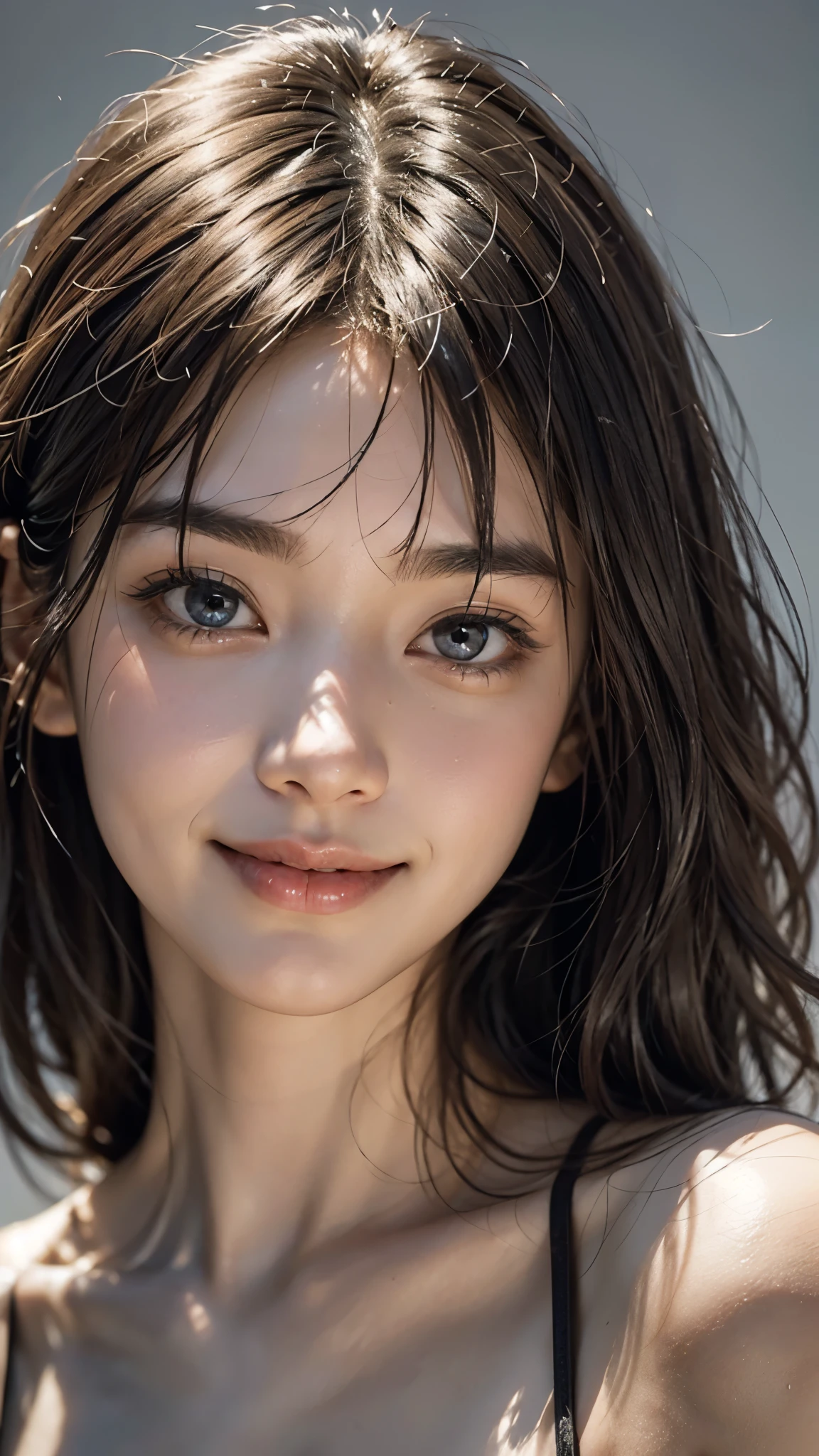 (Beautiful Woman Photo)
(Mastepiece:1.3)Beautiful Japanese girl,((Smile)),Beautiful face,(Lifelike face),Beautiful delicate eyes,((One-piece dress)),Realistic eyes,Beautiful skin,Realistic skin texture(Real Skin)Radiant Skin,Professional Lighting,((Jet black glossy straight locks)),((Short bangs)),Black T-shirt,Mid-chest,High resolution,Sharp Focus,Ultra high definition eyes,