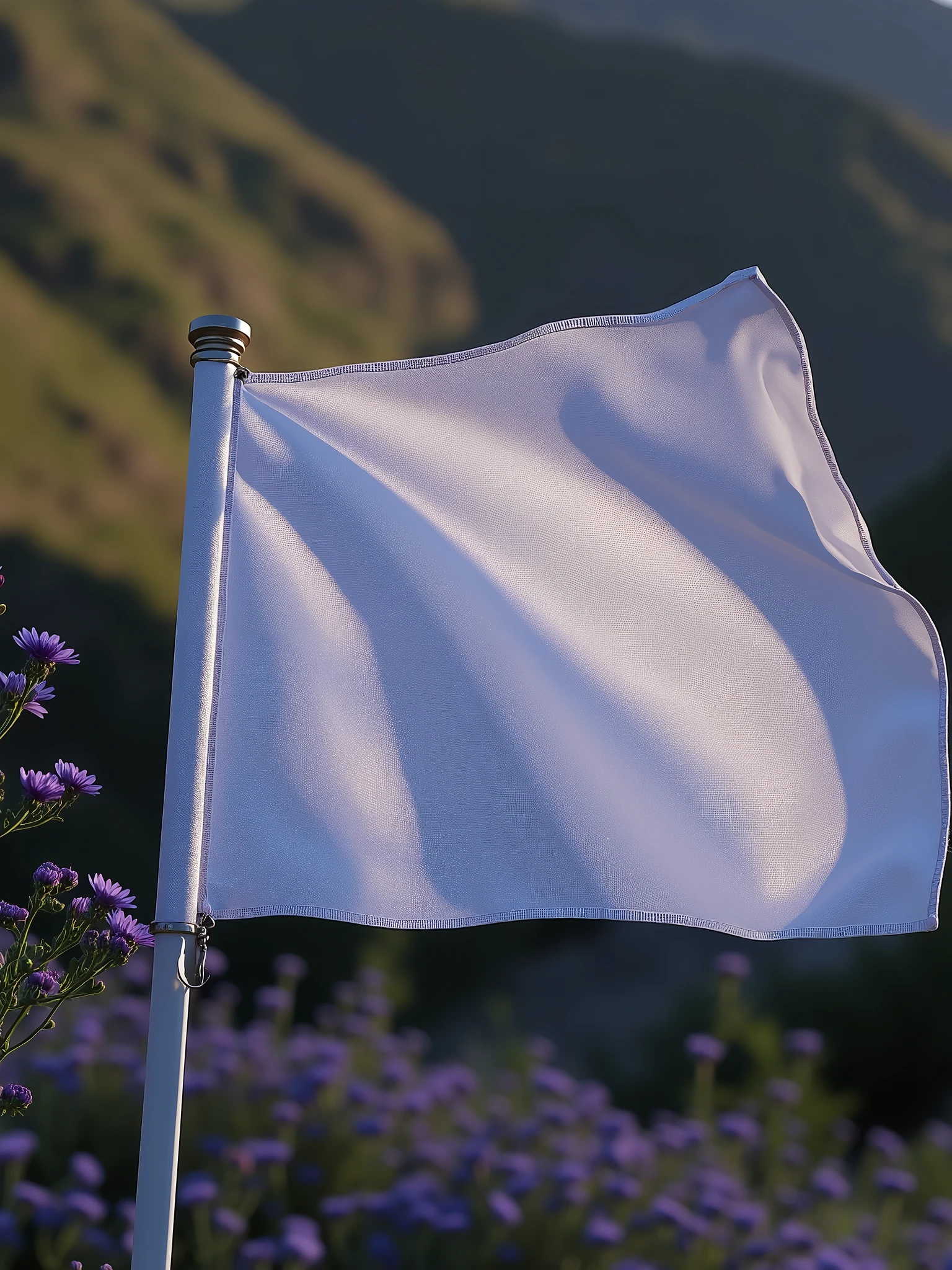 Politician's flag, all white, high resolution, formato PNG, without any photo