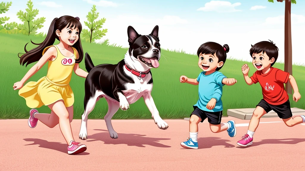 Cute dog、Comical dog、An illustration、Running well