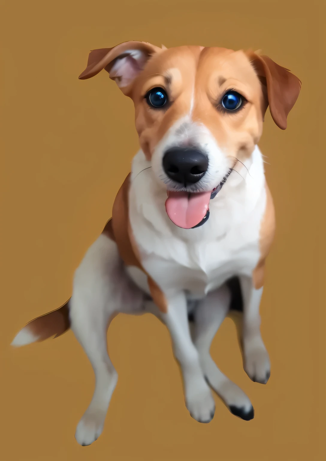a very cute furry dog, hairs drawn like cartoon, perfectly drawn eyes, eyes like a cartoon drawing, beautiful eyes, perfect eyes, she is very happy, she is smiling, the image is very detailed