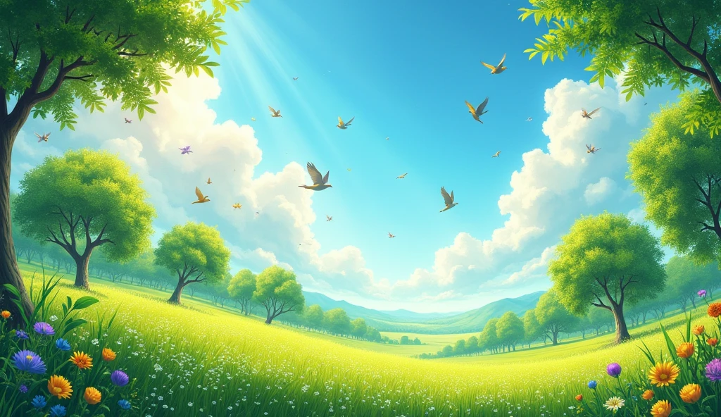 Imagine the Allah,s mercy and blessings birds trees and much more in one picture 