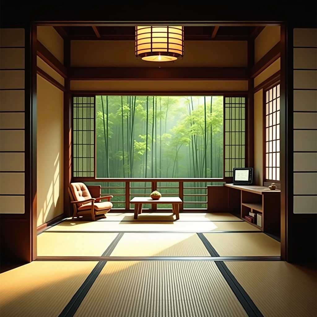 kyoto, temple, indoor, japanese room, tatami, Bamboo Forest,