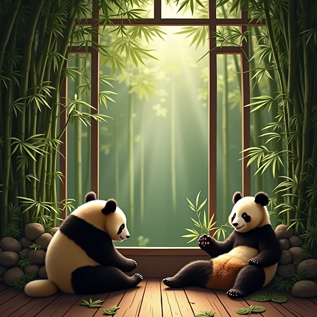 szechuan, indoor, window, Bamboo Forest, giant panda, 