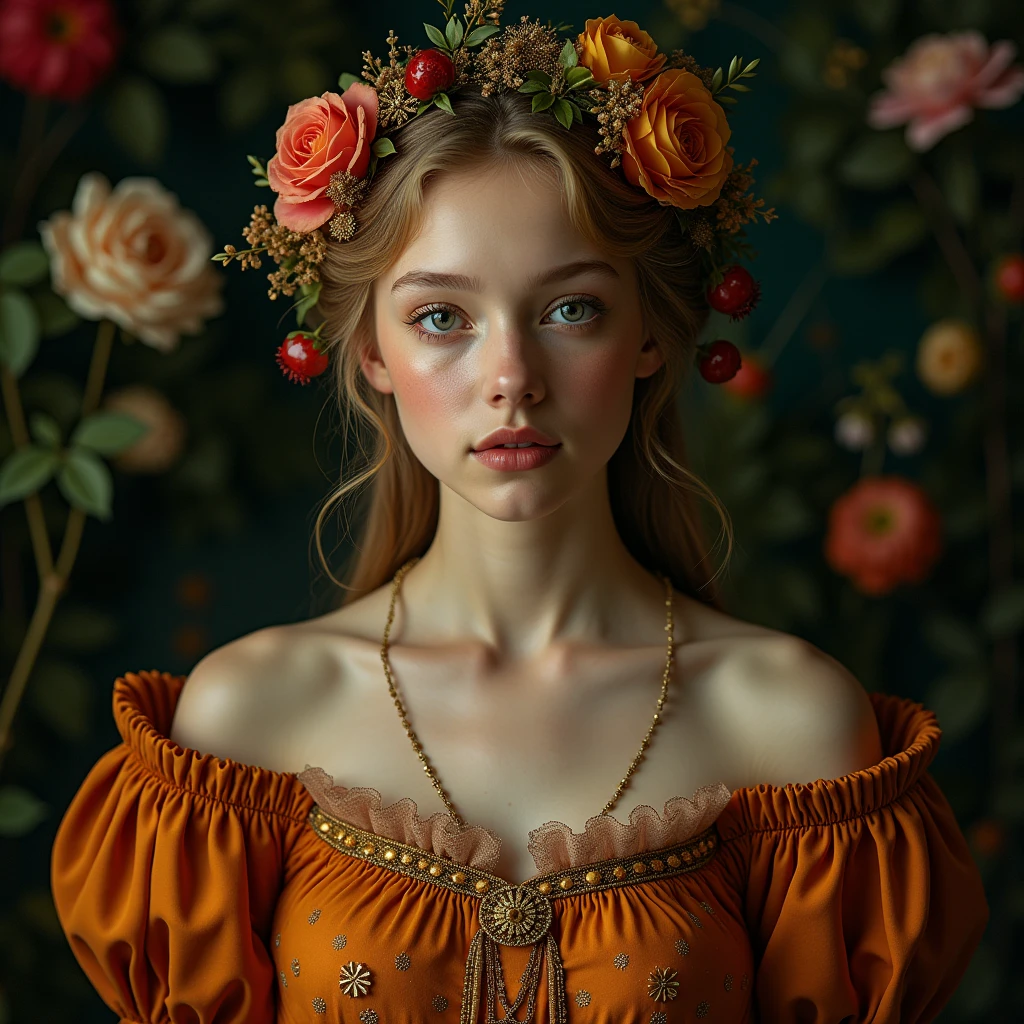 beautiful detailed eyes, beautiful detailed lips, extremely detailed eyes and face, long eyelashes, 1 girl, Botticelli-style, Rape of Proserpina, Roman mythology, beautiful detailed dress, highly detailed, masterpiece, photorealistic, 8k, award winning, intricate, lush, vibrant colors, chiaroscuro, dramatic lighting, cinematic, epic scale, ethereal, dreamlike