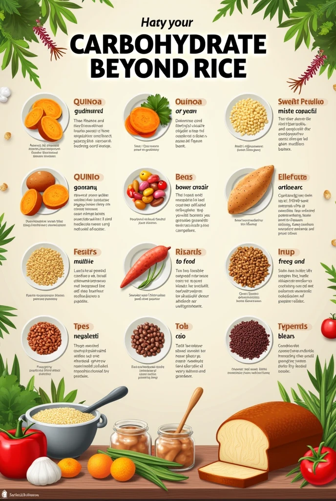 Create a poster about carbohydrates other than rice
