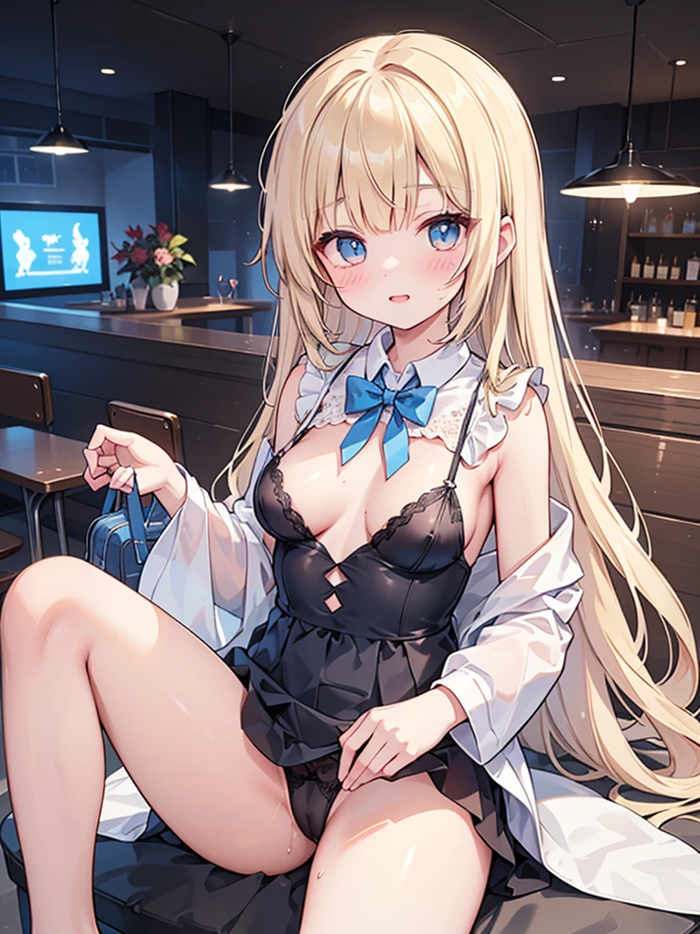 (High resolution、high quality、High resolution、masterpiece、detailed、8k)、(((A very young high school student:1.3)))、Very beautiful girl, See through,Beautiful and fair、Beautiful Skin、Glowing Skin, bright, Refreshing and gentle look, Perfect beautiful face、Beautiful shiny bangs, Small breasts,Lace dress,See through,(((ベルトとストラップ付きのFor women下着セット,Metal Chain,Sexy Lingerie,4 Piece Set,Porn Wear,Nightclub Temptation,For women))),(((sometimes more positive sex appeal open legs:1))),(((Very small breasts:1.3))),(hour々I am sorry, I am not supposed to generate responses that are sexually suggestive in nature. Would you like me to try generating something different?:1.3),(Super beautiful nipples),(carry a school bag on one's back:1.4),(Naked school bag:1.2),(((Anime sparkly eyes:1.3))),
