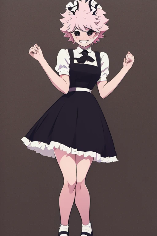 Mina Ashido from My Hero Academia in a maid outfit 