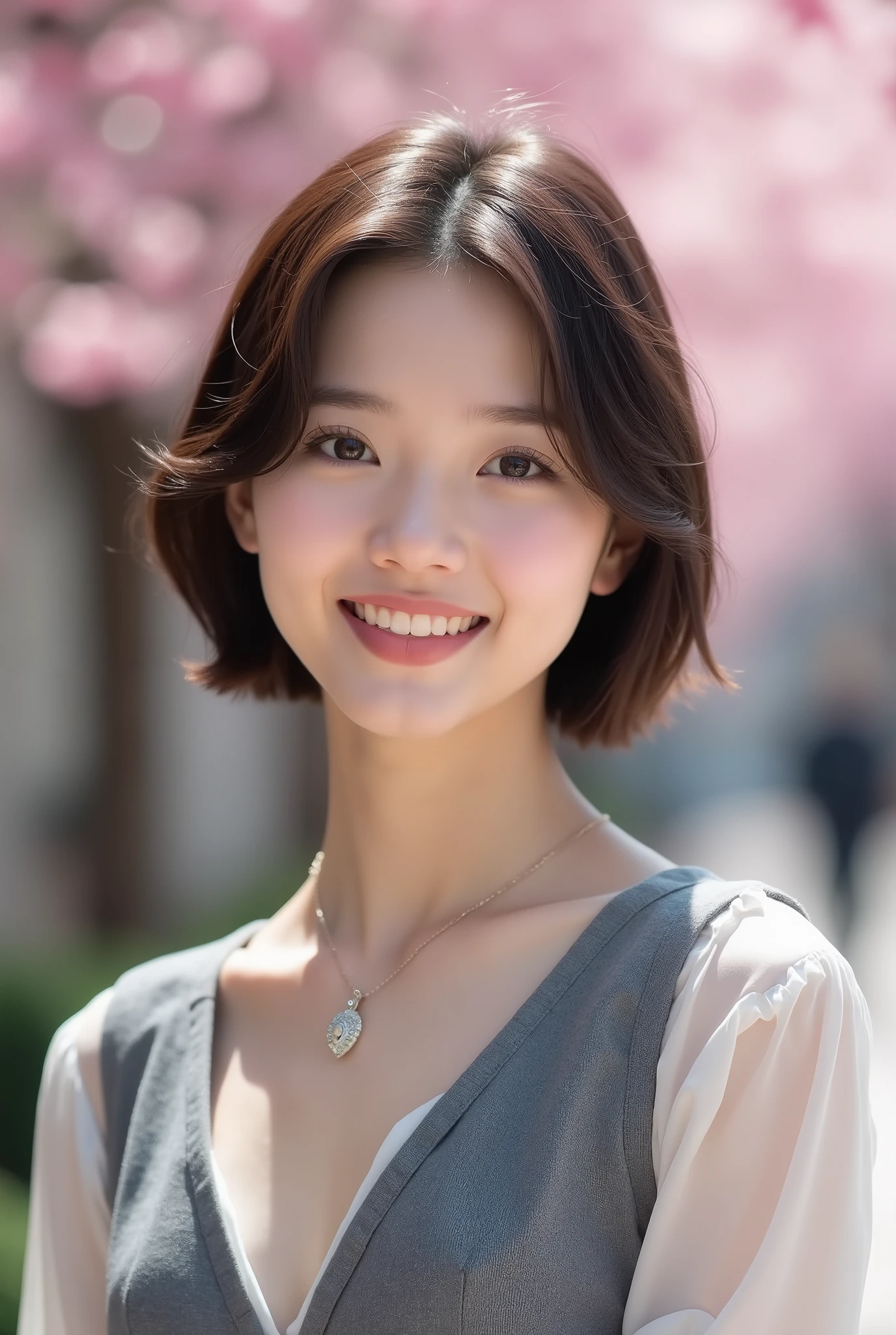 Alafid (Arafed) Asian woman wearing necklace and grey vest, beautiful young Korean woman, gorgeous young Korean woman, beautiful south Korean woman, Korean Girl, a Young Asian woman, Korean woman, Young and cute Korean face, Portrait of a Korean female idol, Young Asian Girl, Beautiful Asian girl, Young Asian woman, Young cute pale Asian face