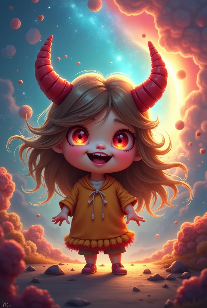 quality\(masterpiece, best quality,8k,非常に精細なCGユニットのwallpaper,High resolution,top-quality,top-quality real texture skin,Surreal,Increase the resolution,RAW Photos,最高quality,Very detailed,wallpaper\), break ,One person\(Little,So cute, Adorable, cute,Small child,5 years old,Little,Big smile,cute笑顔,whole body,Big eyes,Eyes of the Universe,Long Hair,Demon Horns,Red eyes