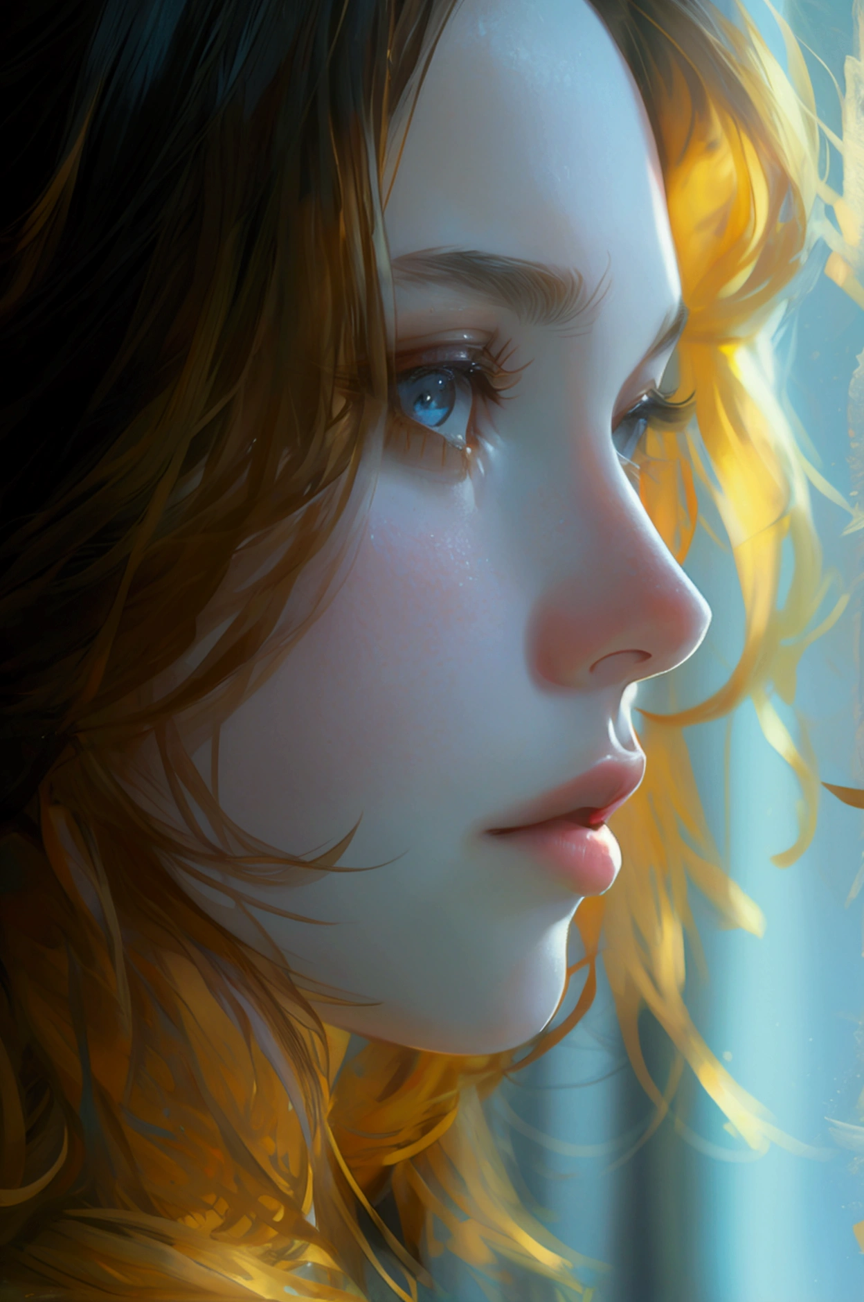 a girl is desperately waiting for something looking at camea
