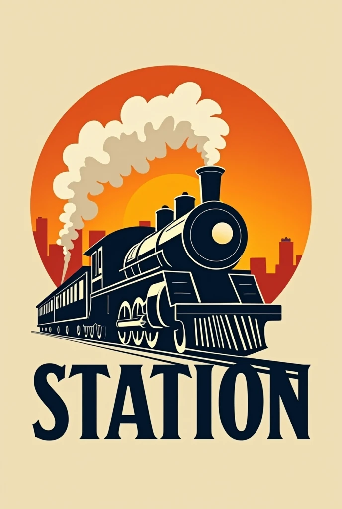 a logo for a restaurant/cafeteria, with the symbol of a train and the name Station