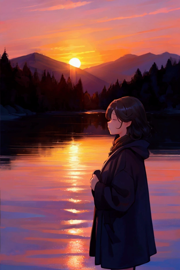 Good luck、Simple picture、Beautiful scenery、Sunset