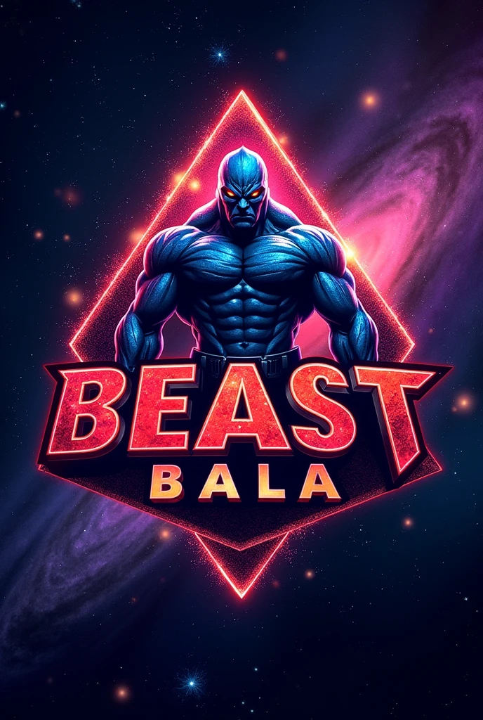 Create BEAST BALA logo in universe background
