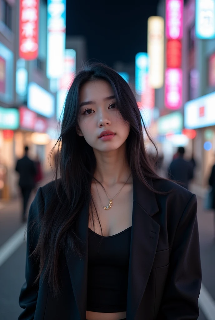 Korean idol,black hair,beautiful,make one's mouth smaller,neat and tidy system,,in sibuya,cute 