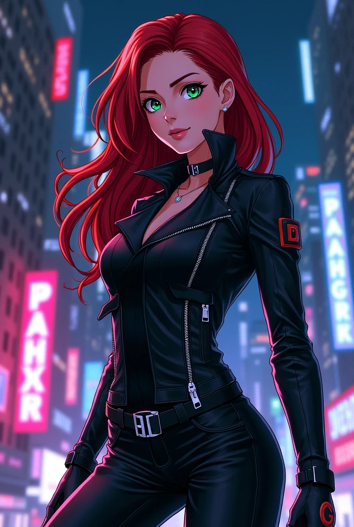 From Marvel Anime Girl Black Widow FrechMein Black Jacke Zip