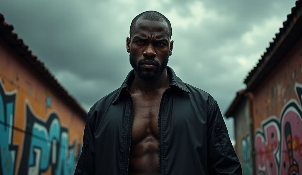 A serious black man is angry