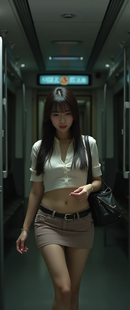 (32K:1.9, Highest quality, masterpiece, Ultra-high resolution, Professional low-angle camerawork:1.5, Very detailedな肌と顔の質感:1.4), Always accurate, Very detailed, ((A short Japanese woman of 25 years old, Big breasts on the verge of collapse:1.2, Several men touched parts of her body.:2.5, crowded train:2.0, A tight skirt and a white shirt:1.5, Incredibly slim body:1.3, areola is not visible)), Bag, belt, Fair skin, elegant, sense of cleanliness, Thin eyebrows, (Big eyes that exude beautiful eroticism:0.4, Embarrassed smile:1.0, I despise you from the bottom of my heart:0.8, Open your mouth a little, lipstick, Feel the beautiful eroticism:0.9), (Wet dark brown medium length hair), Earrings, necklace, bracelet, romantic, mysterious, Object of admiration, original, dramatic, artistic, Innovative, charm, Heartful, Fancy, sense of openness, special, ((exciting, Extreme, Tilt, sense of loss, suffering, sufferingの表現)), ((Mistakes made due to youth, 女性的なcharm))
