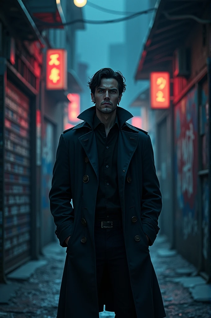 A man who looks cold and indifferent like an anime