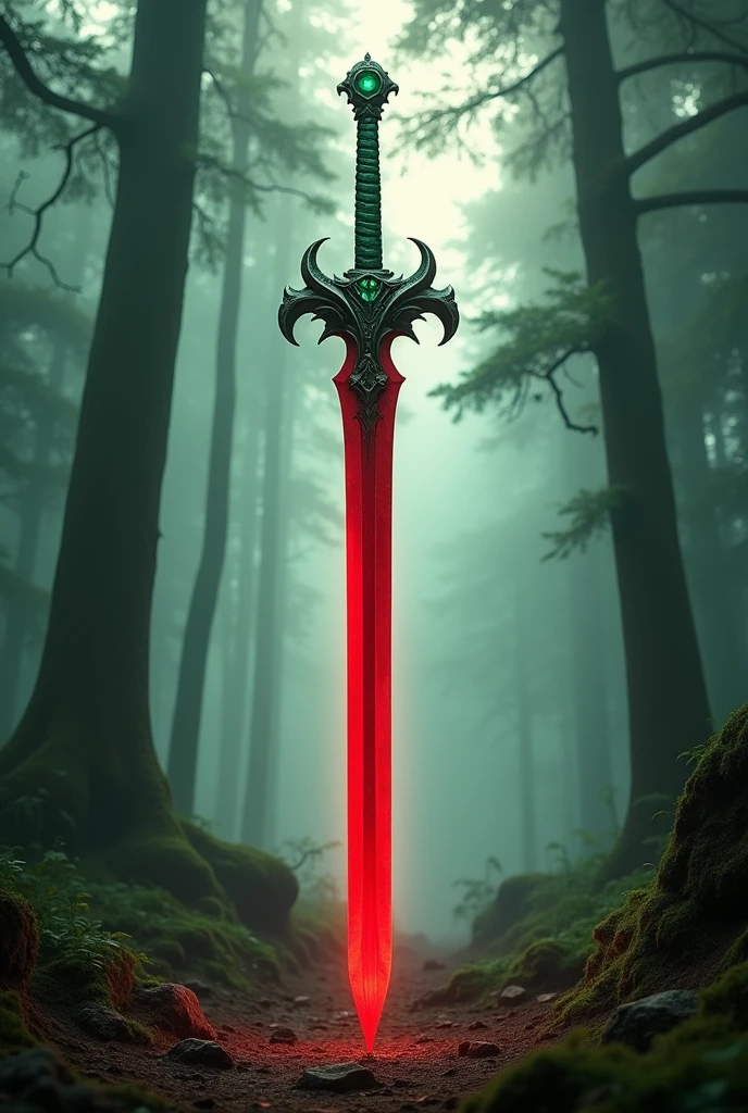 Red long sword with dragon head handel