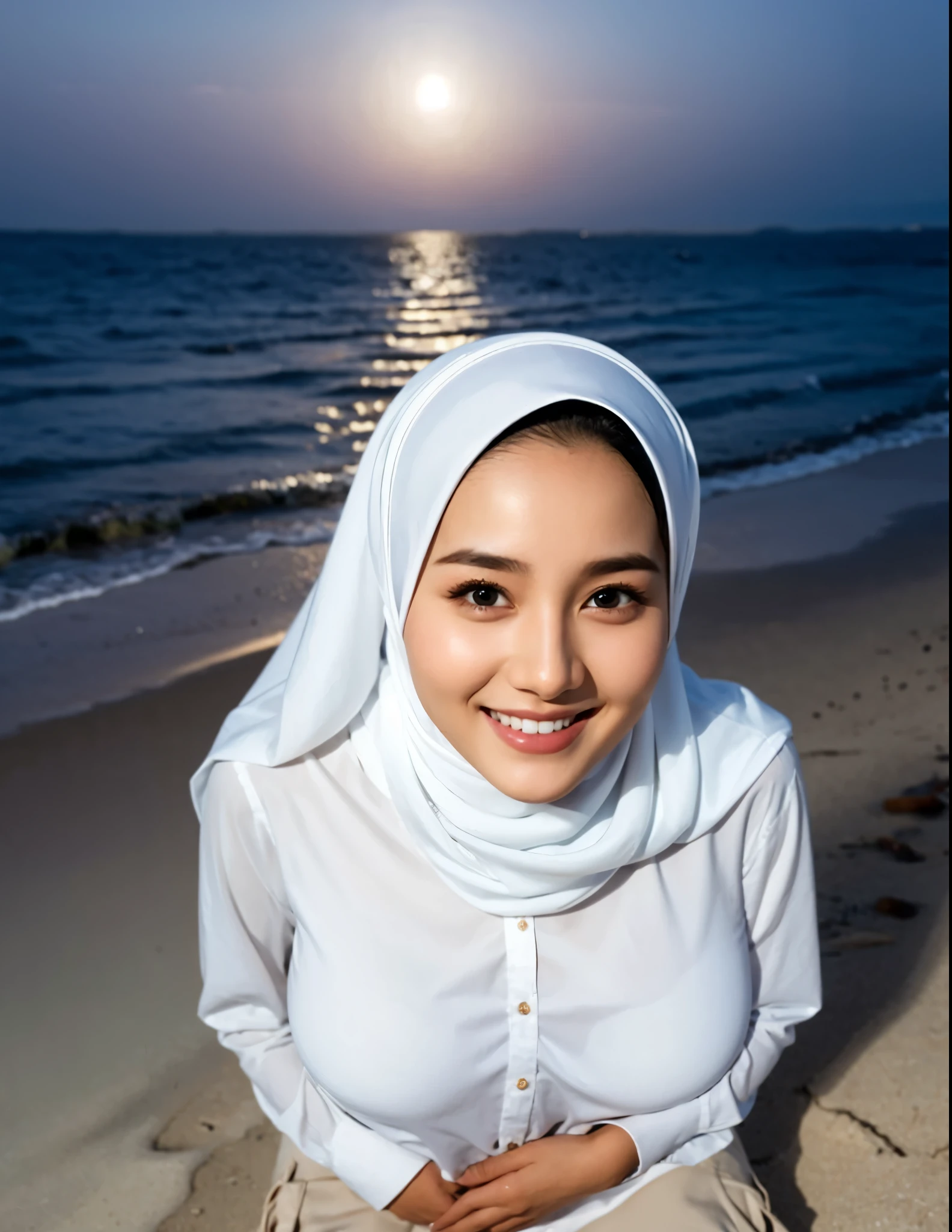Big breast hijab realistic