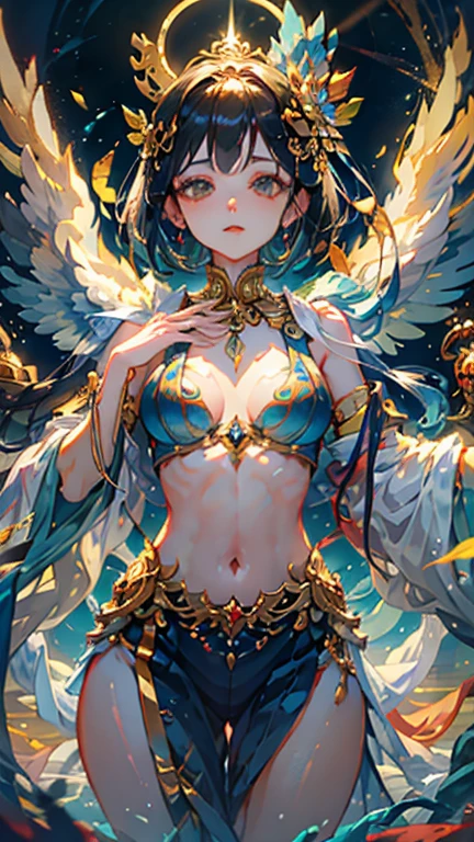 Fantasy,8k,非常に精細なCGユニットのwallpaper, masterpiece,High resolution,Highest quality,Highest quality real texture skin,,Increase the resolution,RAW Photos,Highest quality,Very detailed,wallpaper,Cinema Lighting,Ray Tracing,Golden Ratio, Very colorful,Colorful, otherworldly, extremely, Cute anime face, (((Flat Chest))), (Flat Chest:1.1),((((Short Bob Hair)))),Complex eyes,Beautiful attention to detail,Symmetrical eyes,(((Detailed aspect))),Beautiful lip detail, Young Face,,Pretty face, (((Embarrassing))),(Dancing lightly),(My heart is pounding with anticipation.)、White transparent god with visible nipples々New one piece,Pink nipples,(very noble ,, godliness,Three thousand worlds,infinite happiness,joy,no gravity,milky way,background\(heaven\),in the Thick Fog,(Thick Fog:1.5)\),\(below heaven,look up\),(Thick Fog:1.5),Empty is color,Ameno-Uzume-no-Mikoto,Wide-angle lens,Wide composition,heavenの女性の人生,Lotus flower in full bloom,5th Dimension,Soaring on the back of a phoenix