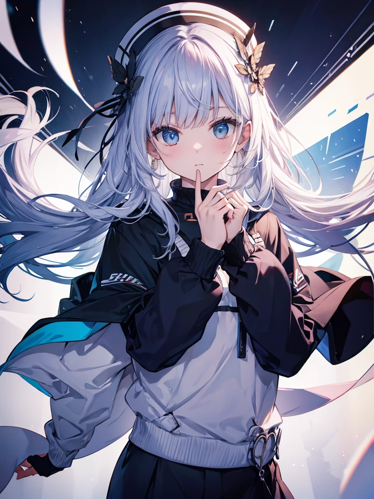 one person's、Monastic uniform、Black Hair、Long Hair、Light blue eyes、cute、Crow's feathers、Prayer Posture、Smiling Face