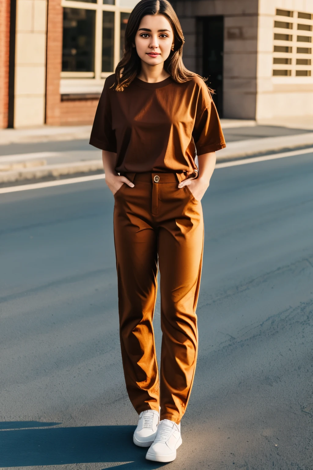 Girl Brown With Pants