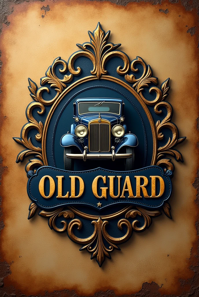 Logo for vintage car company with the name old guard