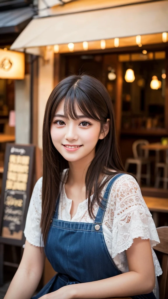 Cute girl working at a cafe terrace Japanese 19age
Professional Lighting Digital SLR Beautiful and elaborate face Perfect and beautiful face Big eyes Smile