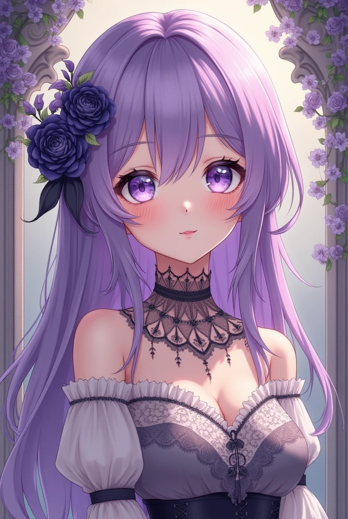 beautiful girl、anime、Gothic、vintage、cute、Healing、Upper Body、、
