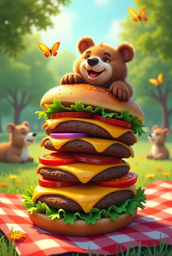 Bear on a burger