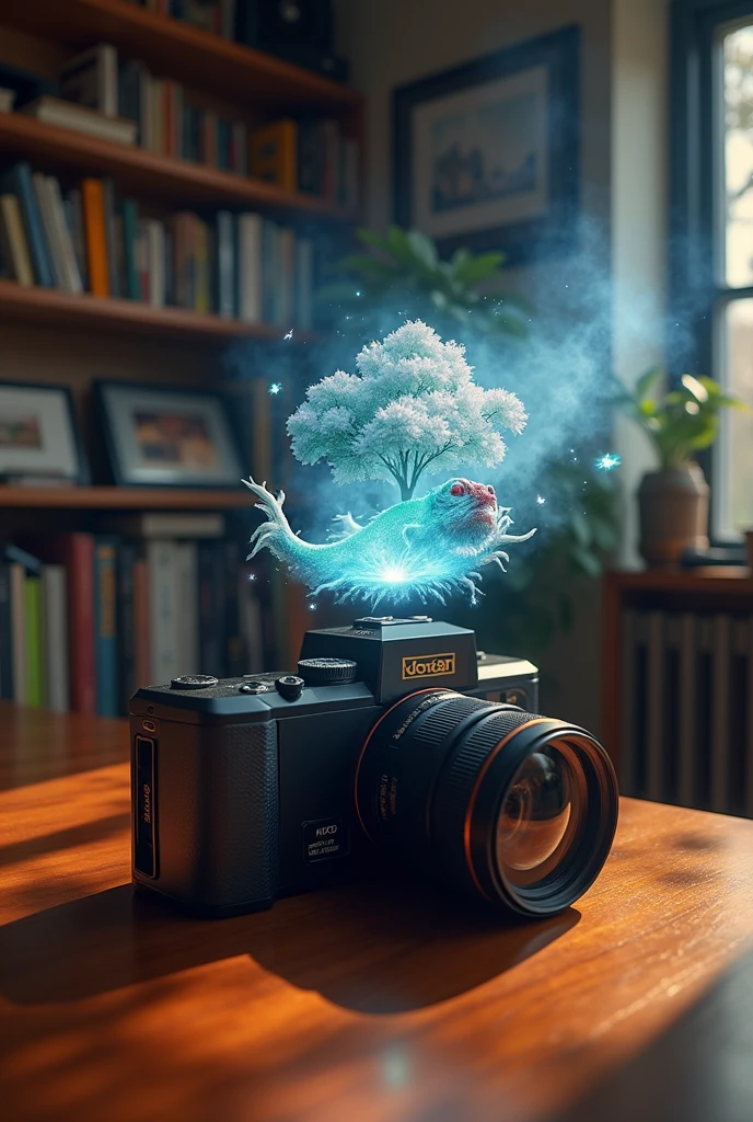 A camera projecting a 3D image