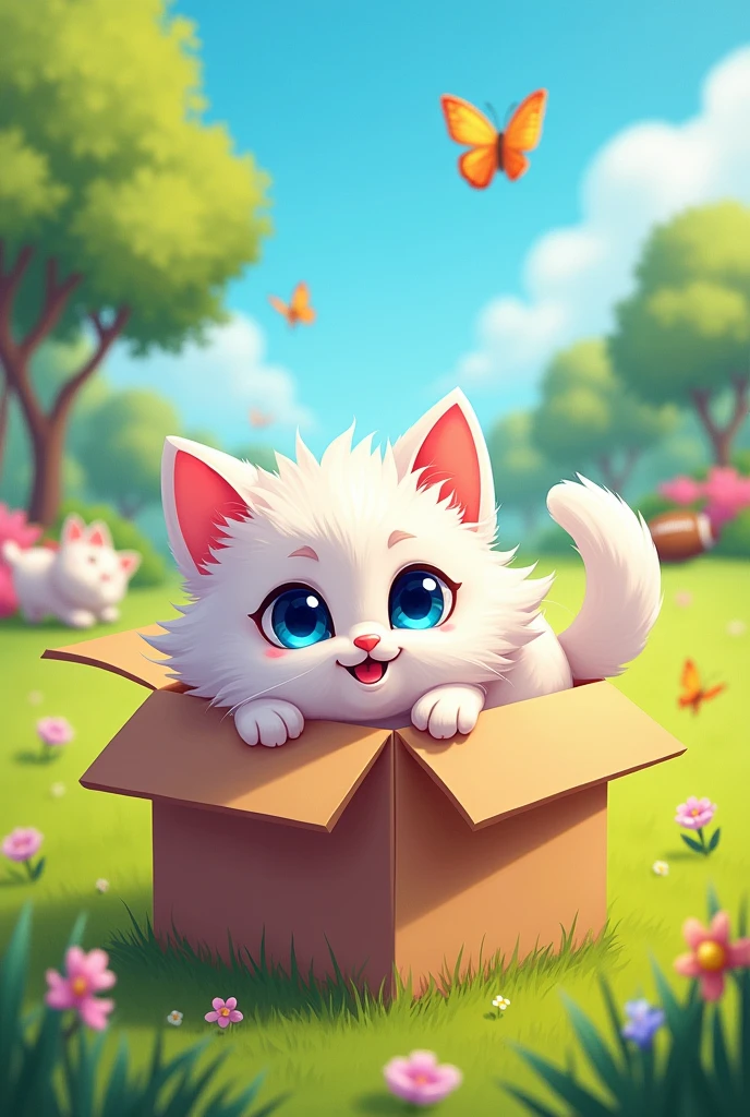 A curious Angora cat peeks out from inside a cardboard box, ready to pounce An Angora cat playing hide and seek with another cat behind a curtain A group of Angora cats are playing football in the park, with a cat as a goalkeeper An Angora cat wearing a karate uniform, practicing martial arts A fun-loving Angora cat riding a surfboard on a city street An Angora cat dancing in front of a mirror, wearing a tutu and ballet shoes An Angora cat on the beach, building sand castles with its little paws A curious Angora cat explores the library, sitting on a pile of books An Angora cat is sitting in front of a piano, playing classical songs with full concentration.
An Angora cat paints on a canvas with a small brush, create a masterpiece.
An Angora cat is flying a kite in an open field on a sunny day..
An Angora cat at the carnival, compete to win prizes in a ring toss game.
A happy Angora cat rides a merry-go-round while holding on to a pole.
An Angora cat sits in a comfortable chair near the fireplace., reading a storybook An Angora cat sitting at a cafe table, sipping a small cup of coffee