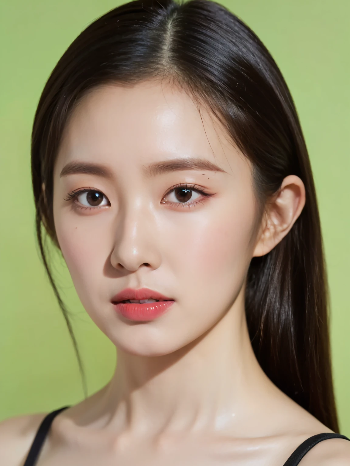 (8K, RAW photo, Best quality, Masterpiece:1.2), (Photorealism), (Extremely detailed Cg Unity 8K wallpaper), ((1 girl)), (Surrounded by flower1.4), pony-tail hair, cleavage, (Perfect:1.4), (Medium breasts:1.2), Beautiful face, Clear Focus, Cocktail black dress set, bokeh background in hotel room, fine eyes, fine skin, fine lips, Model flattering portrait pose, eyes color contacts lens is gemstone green, random body orientation,