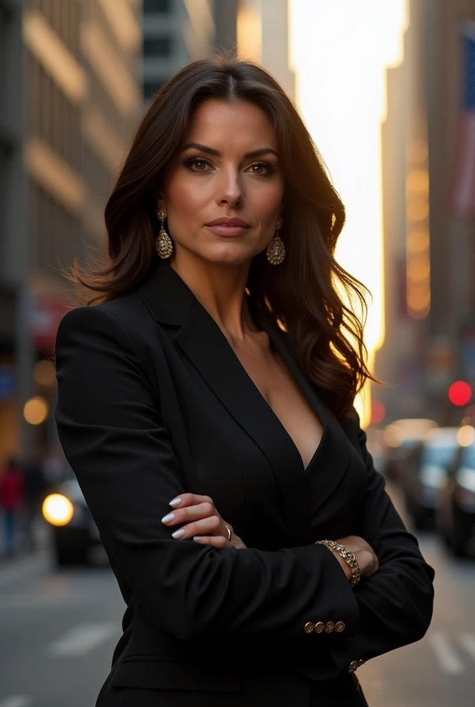 a mature serious brunette proud strict woman, 42 years-old, huge-breasted, atractive, erotic