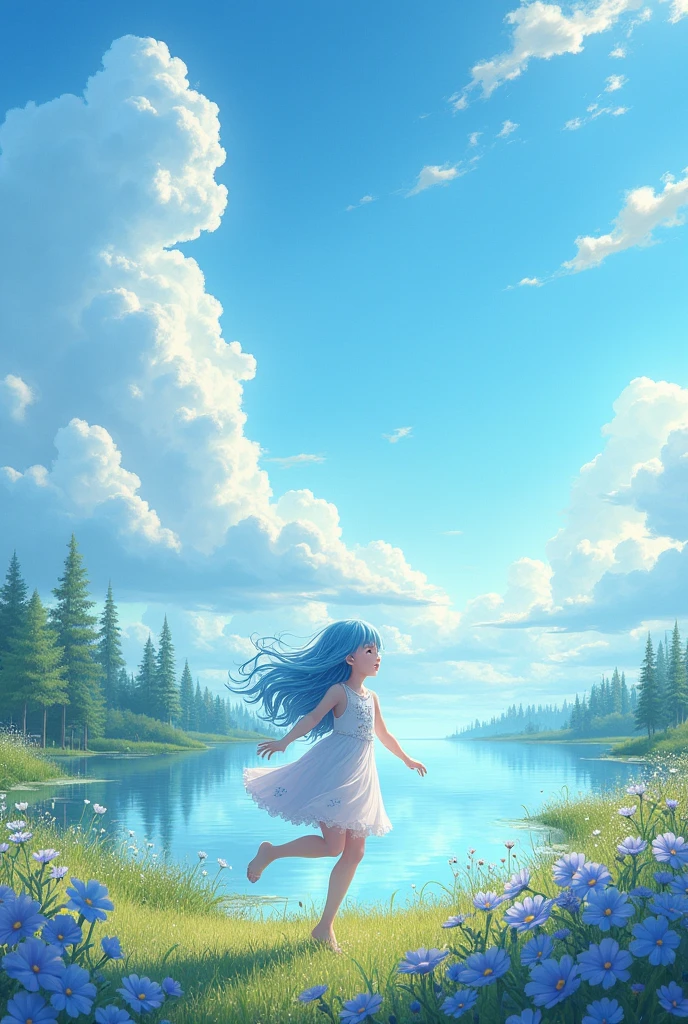 CREATE A VIBRANT IMAGE WITH THE COLOR LIGHT BLUE