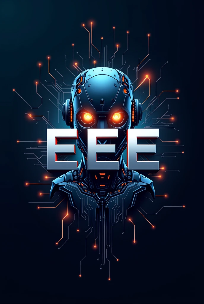 make a logo electrical and electronic engineering with EEE written and with electrical robot face 
