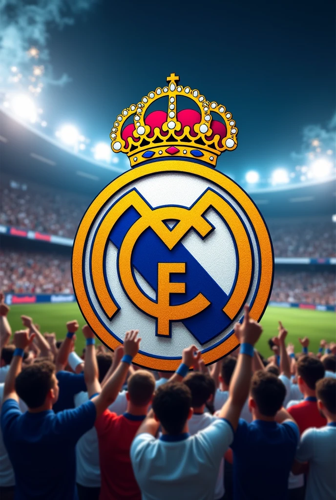 Real Madrid FOOTBALL crest with the name Bola na rede