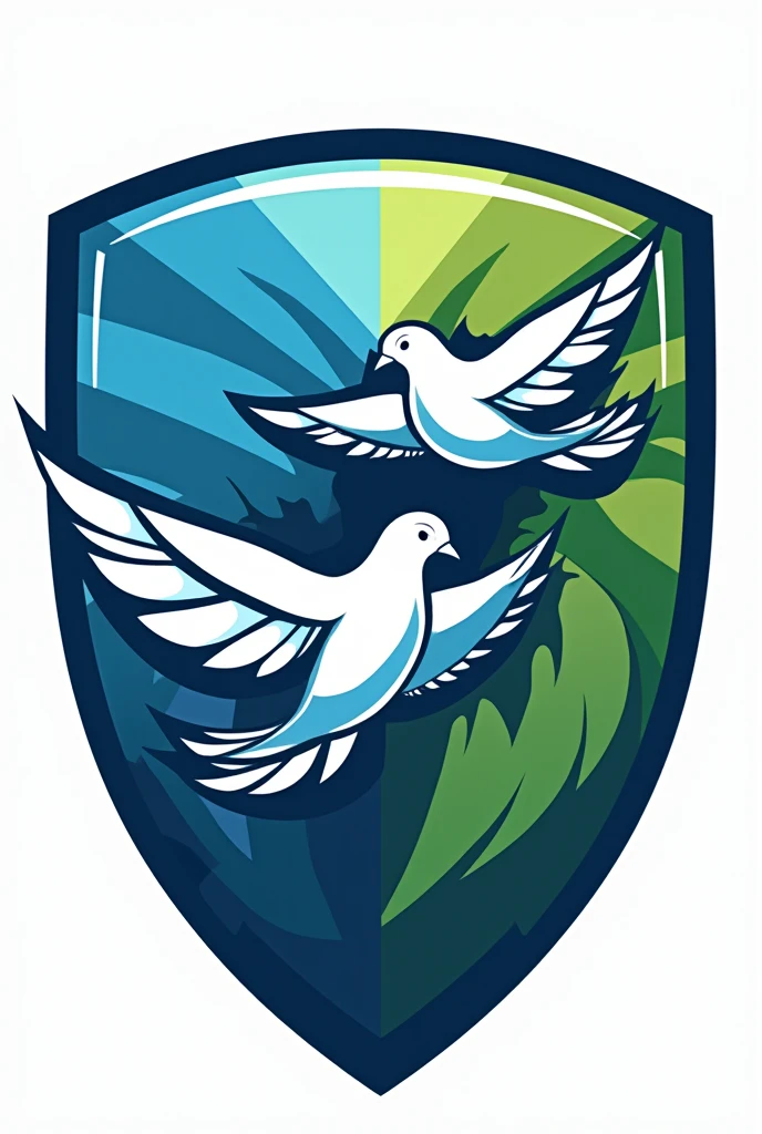 Simple sports shield with pigeons