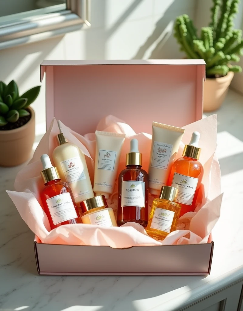 a box with skin care treats