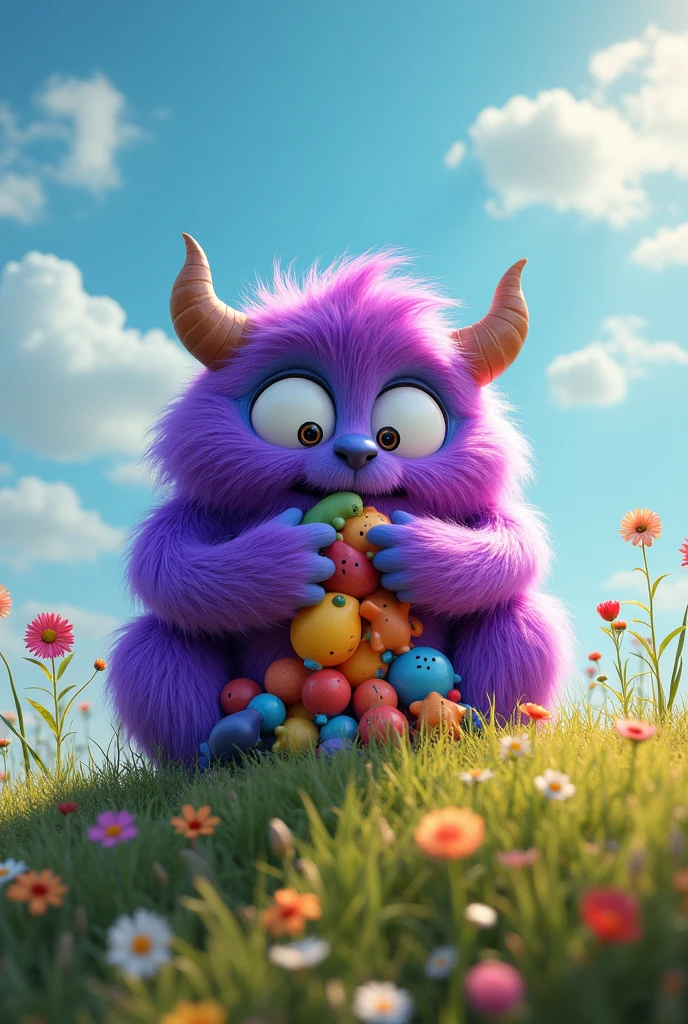 There is a fat and furry monster who is reluctant to give up