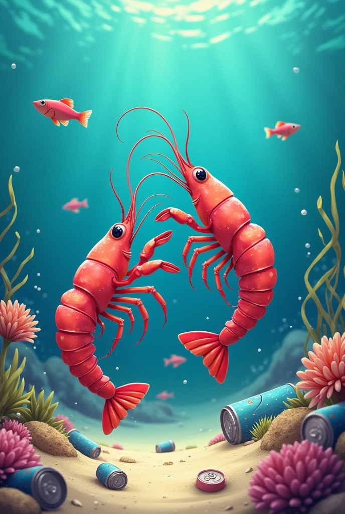 two prawns in recycling